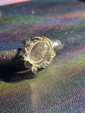 Clear Quartz Copper Adjustable Ring | Fairycore
